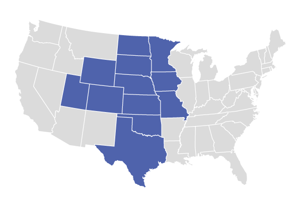 Water Engineering's service areas in the Midwest