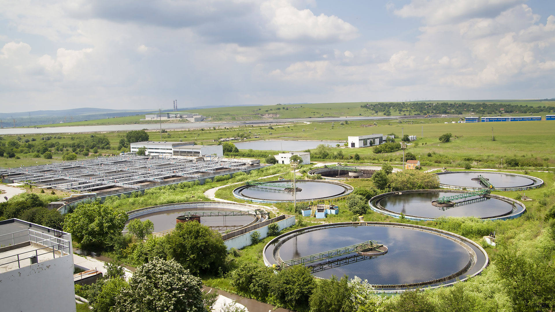 water treatment facility aerial view