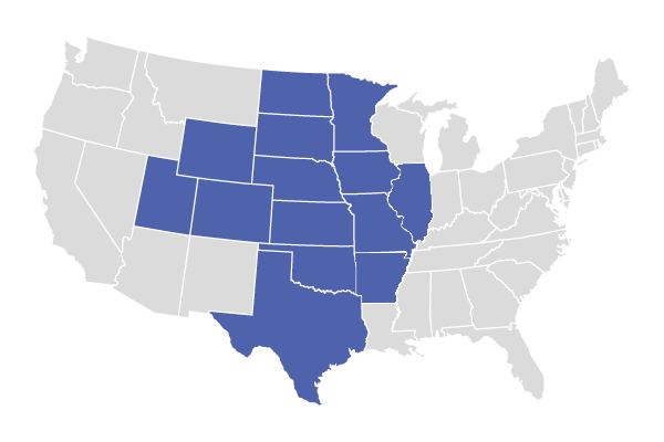 Water Engineering's service areas in the Midwest